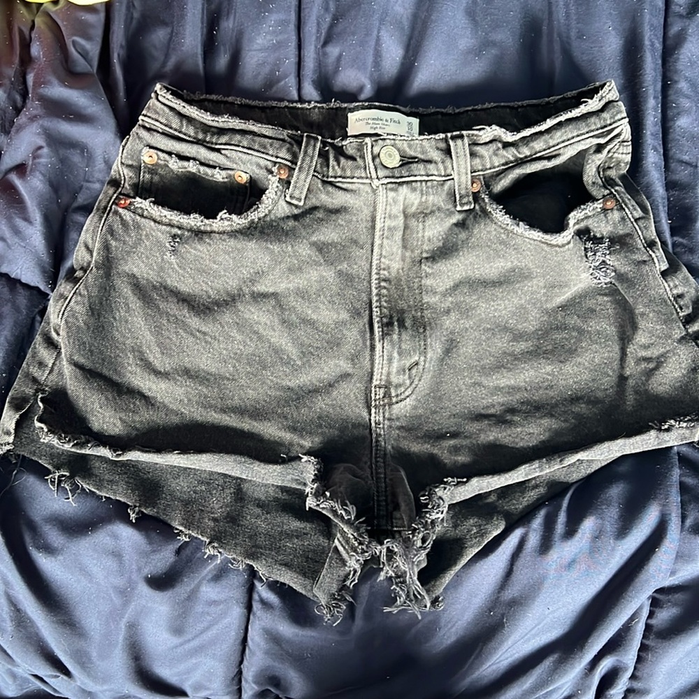 Abercrombie Curve Love Black Jean Shorts